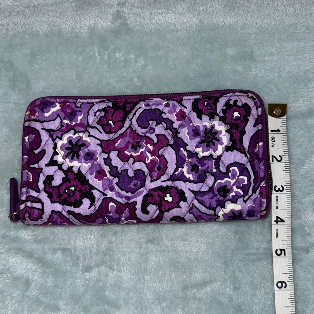 Vera Bradley Purple Floral Zip Wallet - Picture 11 of 11